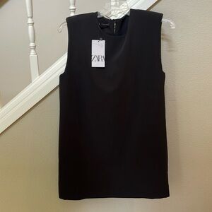 Zara black mini dress, size M, sleeveless.